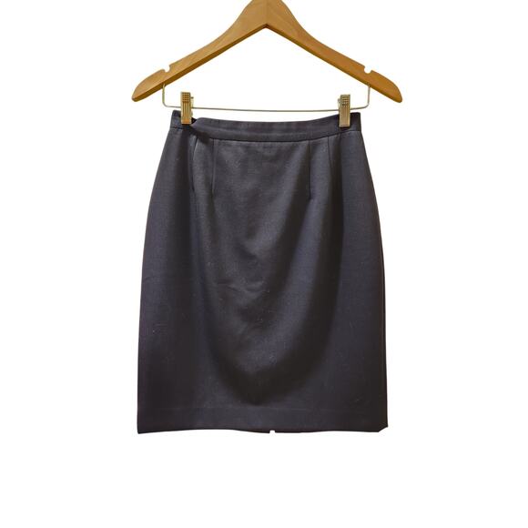 Vintage 100 % wool skirt Navy blue Women's‎ size 6 - Picture 2 of 4
